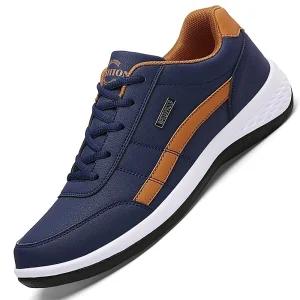 Scarpe da uomo in pelle Sneakers Trend Scarpe casual Italiane Traspiranti per il tempo libero Sneakers maschili Calzature antiscivolo Scarpe vulcanizzate da uomo 1