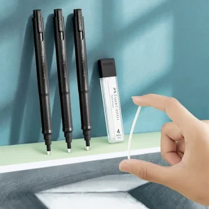 Faber-Castell Gomma ricaricabile rotonda da 2,5 mm con punta di precisione Matita retrattile in stile penna Gomma da disegno professionale 185615 art 1