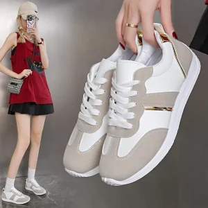 Scarpe da ginnastica da donna con testa tonda che bloccano il colore scarpe casual da donna primavera/autunno comode scarpe vulcanizzate da corsa taglia 35-43 1