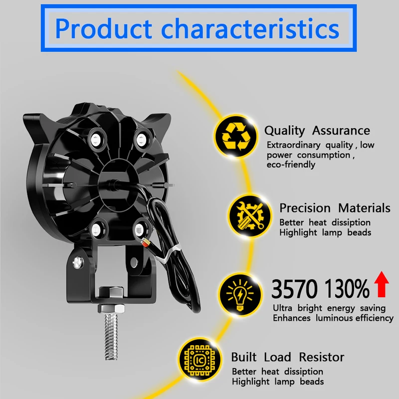 Faro principale per motocicli Faretto per auto Dual Color Gufo Fendinebbia per auto Scooter Lampada ausiliaria Accessori per moto Luci 5