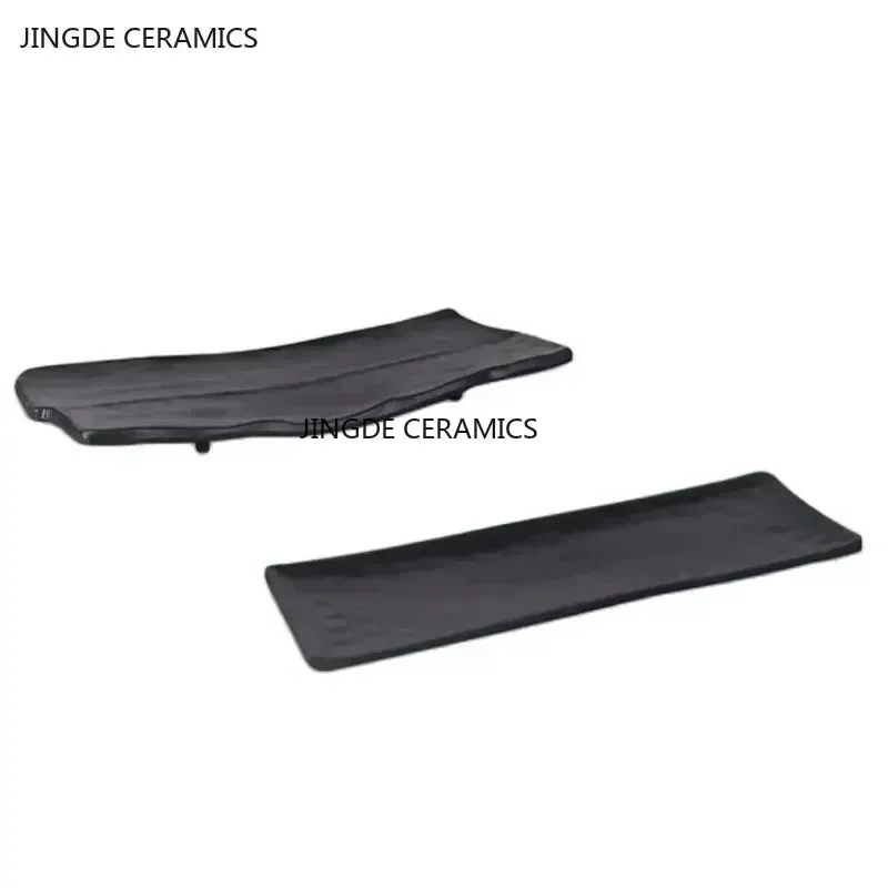 Piatto in melamina nera piatto per Barbecue in plastica posate commerciali piatti per la cena da cucina non facilmente rotti accessori per la tavola 5