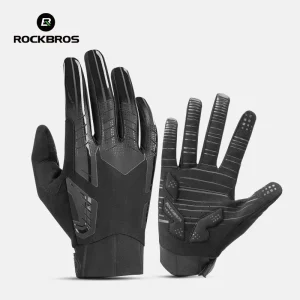ROCKBROS Guanti da ciclismo invernali Touch Screen Guanti MTB termici caldi Guanti da bici lunghi autunnali con dita intere Guanti da bicicletta antivento 1