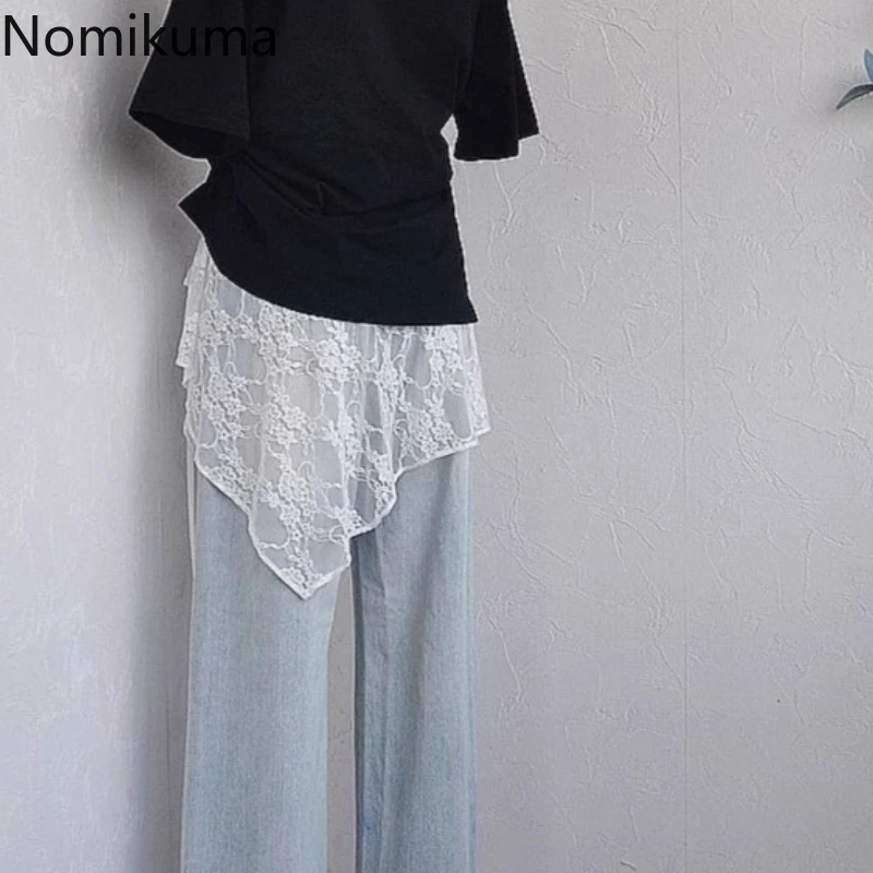 2025 Faldas Mujer De Moda Gonna estiva Abbigliamento donna Fasciatura in pizzo floreale Jupe Moda coreana Saia Irregolare Chic Y2k Gonne 5