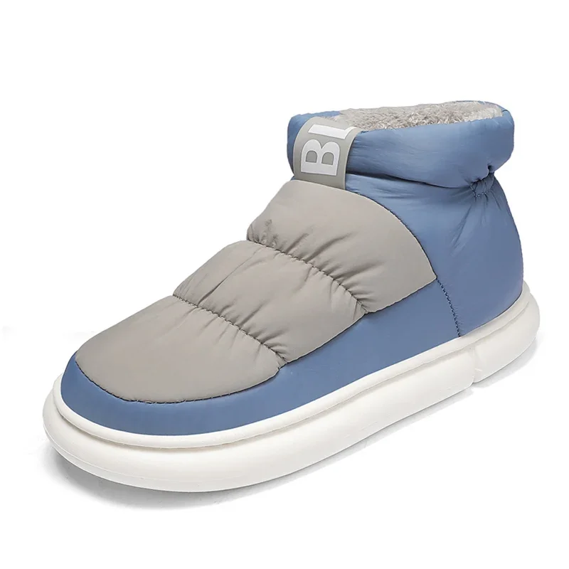 Stivali da neve soffici caldi di grandi dimensioni invernali Uomo Donna Moda Pelliccia piatta impermeabile Casa pelosa Scarpe di cotone Pantofola da interno da uomo 3