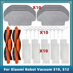 Compatibile con Xiaomi Robot Vacuum S10 S12 T12 B106GL / Xiaomi Mi Robot Vacuum Mop 2S XMSTJQR2S / Mop 3C B106CN Ricambi Accessori Spazzola Laterale Principale Filtro Hepa Mop Panno 1