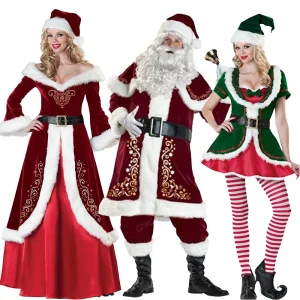 Costumi natalizi per uomo e donna Costume da elfo di Babbo Natale Calore invernale Carnevale per adulti Festa di compleanno Vestito Vestito cosplay di Natale 1