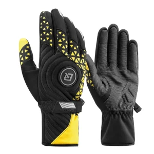 ROCKBROS Guanti da bicicletta caldi invernali Guanti da moto in pile termico spesso Guanti a dita intere Touch Screen Sport Sci Guanti da ciclismo 1