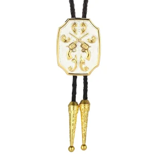 Western cowboy bolo tie cravatta in metallo doppia pistola personalità abito accessori regalo festa di compleanno 1