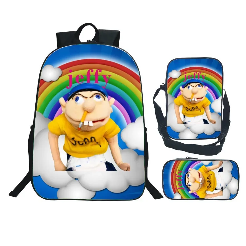 Set di astucci per matite con zaino da viaggio per zaino da viaggio per cartoni animati per studenti di bambini 5