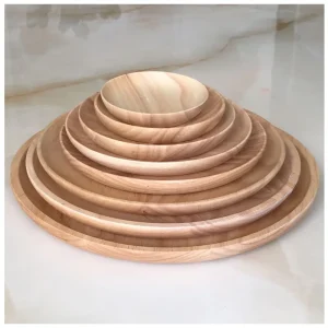 Piatto circolare in legno per snack, piatto in legno, Set di stoviglie Spot, alta qualità, colore legno 1