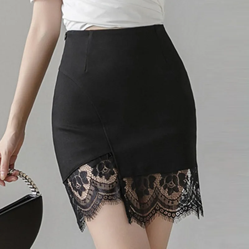 Primavera Estate Nuovo Sexy Nero Impiombato Gonna Corta Gonna Donna Faldas Vita Alta Gonna Asimmetrica Donne Gonne per Le Donne C112 1