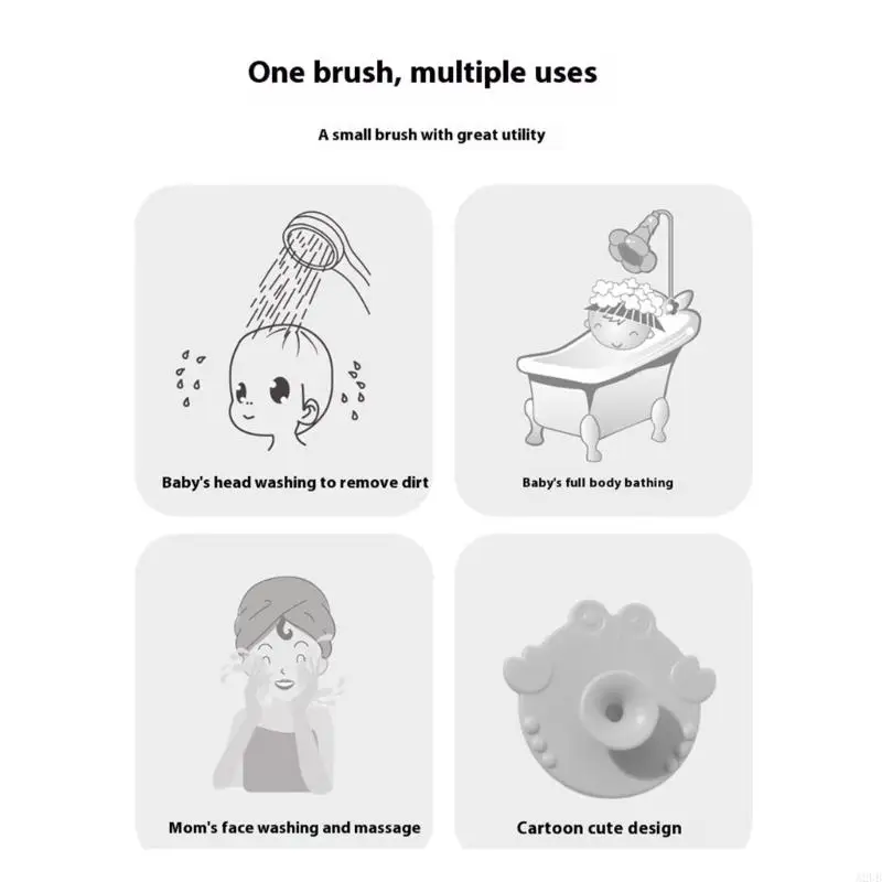 Spazzo pulizia del bambino in silicone grado alimentare Strumento massaggio delicato per cura del bagno per il A2UB 3