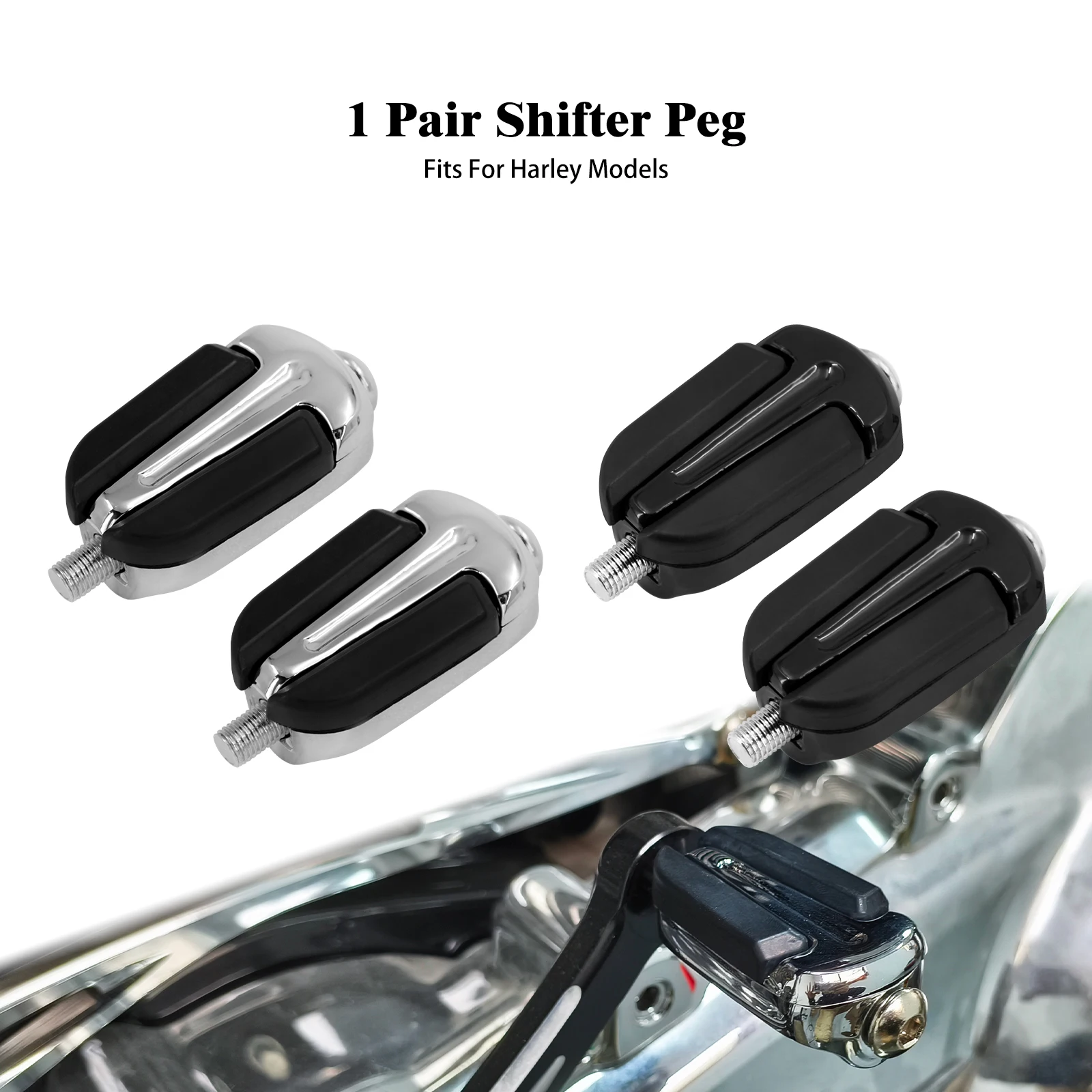 1 paio Moto Slipstream Cambio Pioli Bkack/Cromo Pedana Del Cambio Per Harley Sportster XL Touring FLH Softail Breakout Dyna 1