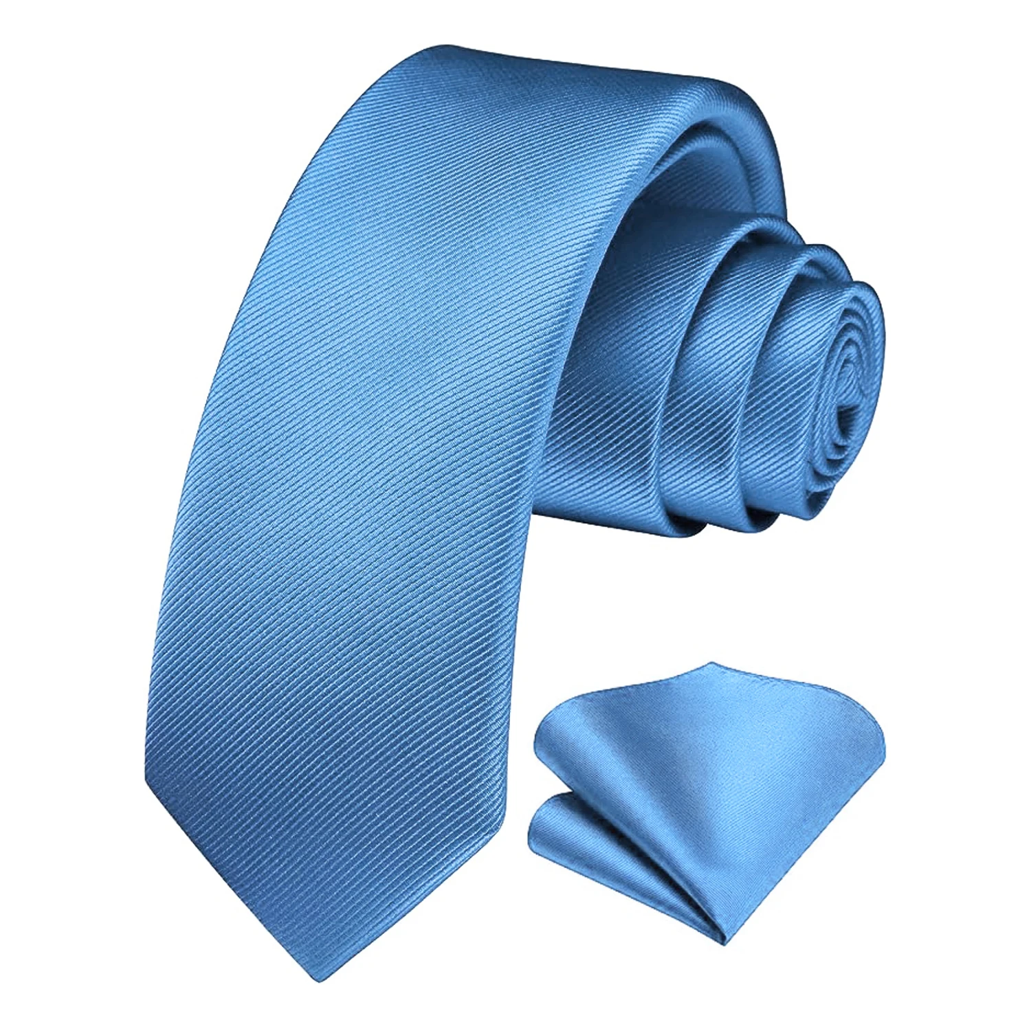 JEMYGINS Cravatta da uomo Slim Tinta unita 6 cm Cravatta in seta Pocket Square Combo Set Adatto per regali di compleanno da uomo Matrimoni Affari 5