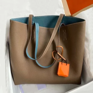 Borsa da donna di lusso Tote casual Borsa da spiaggia estiva moda femminile Borsa da donna popolare in morbida pelle di vacchetta Borsa per la spesa a tracolla in vera pelle 1