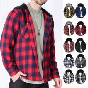 Camicia a maniche lunghe da uomo di nuova taglia americana primavera e autunno cappotto di flanella plaid casual non stirante cappello di grandi dimensioni moda 1