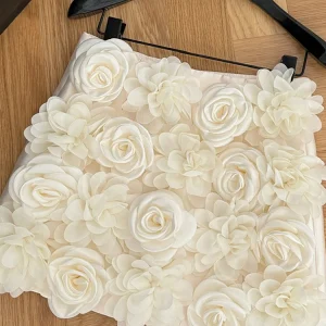 Gonna a trapezio color albicocca da donna Vintage anni '90 Estetica Y2k Gonne floreali 3D Harajuku Minigonne core core core core core anni 2000 Vestiti 2024 1