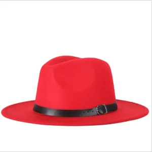 Cintura tinta unita donna cappello in feltro rosso autunno inverno moda semplice marea versione coreana cappello jazz berretto per adulti 1