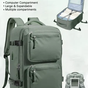 Zaino da viaggio grande per donna uomo, borsa da cabina 45x30x20 approvata dalla compagnia aerea Zaino da lavoro direzionale da 35 litri, zaino per laptop da 15,6 pollici 1