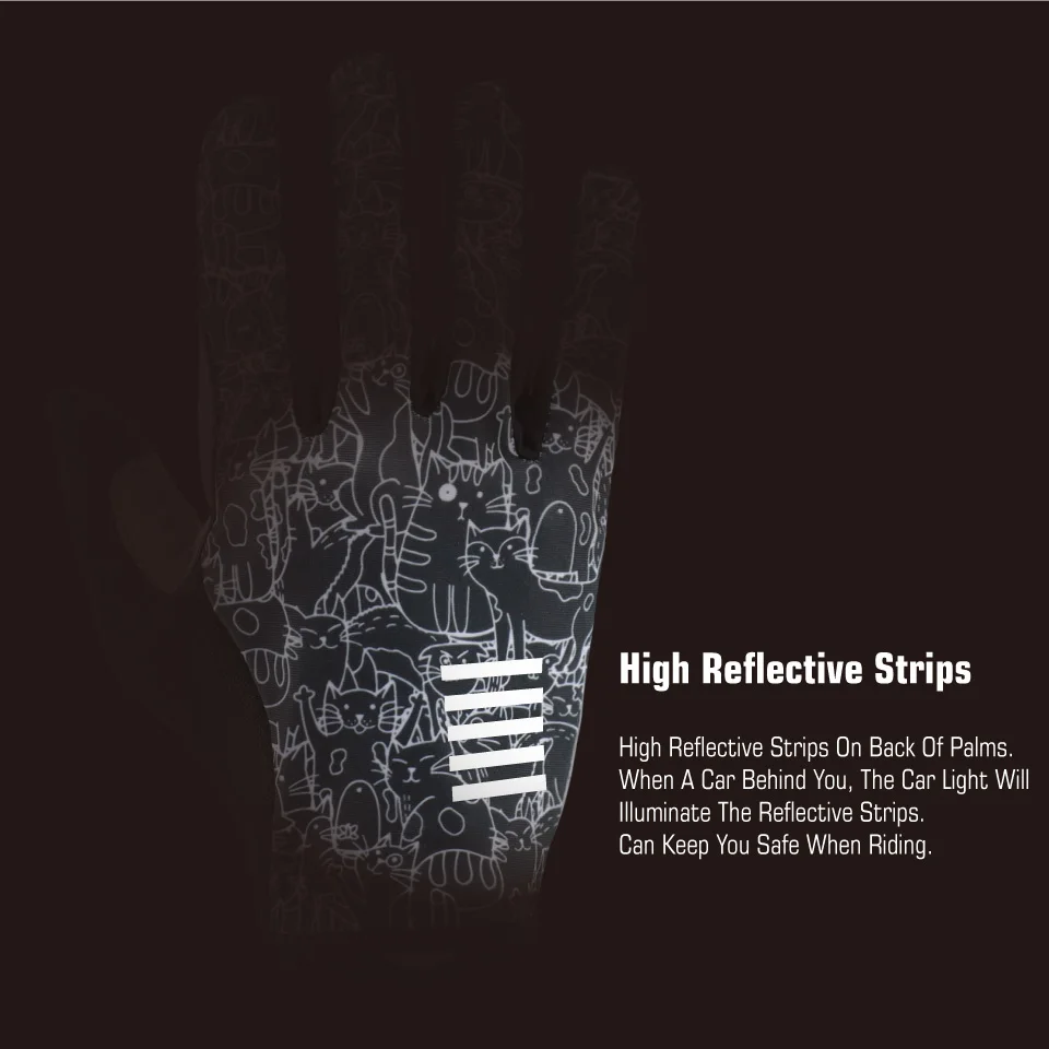 Guanti da ciclismo KEMALOCE guanti da moto da uomo e da donna con dita intere invernali guanti da bici in tessuto termico in pile bianco e nero 4