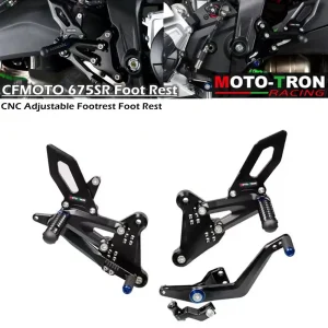 MOTO-TRON Moto CNC Set posteriore regolabile Pedane poggiapiedi poggiapiedi per cfmoto 675SR -R 1