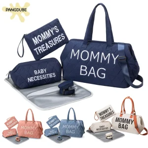 PANGDUBE 5 pz/set Borsa Mamma Borsa Per Pannolini Per Bambini Borsa Per Pannolini Impermeabile di Grande Capacità per Passeggino Borsa per Mamma Maternità 1