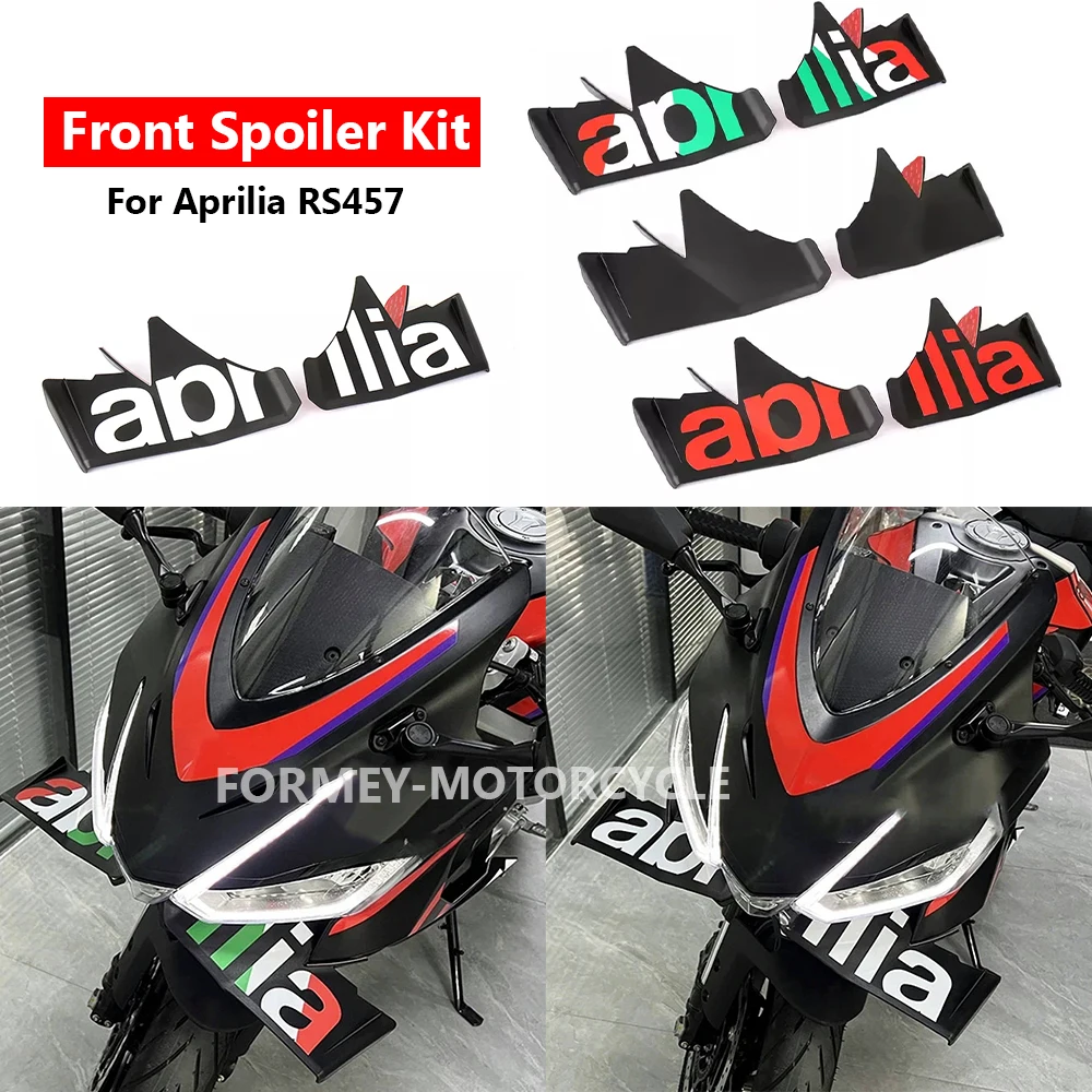 Accessori moto Parti Logo ABS Carenatura anteriore Winglets Protezione aerodinamica Spoiler Kit per Aprilia RS 457 RS457 rs457 2024 1