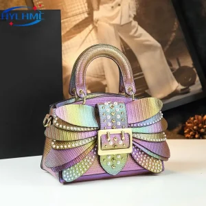 2024 nuova perla ali rivettate borsa da donna in vera pelle borsa elegante temperamento borse a tracolla a tracolla 1