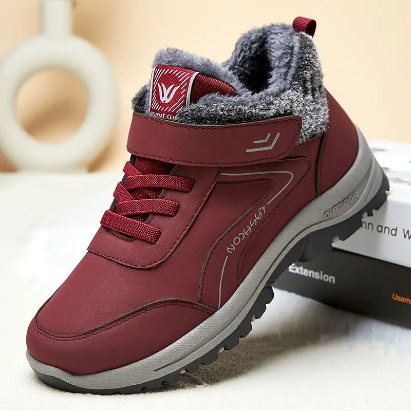 Stivaletti invernali per donna stivali Designer di marca di lusso scarpe da trekking da neve impermeabili stivali corti all'aperto scarpe in cotone per mamma 2