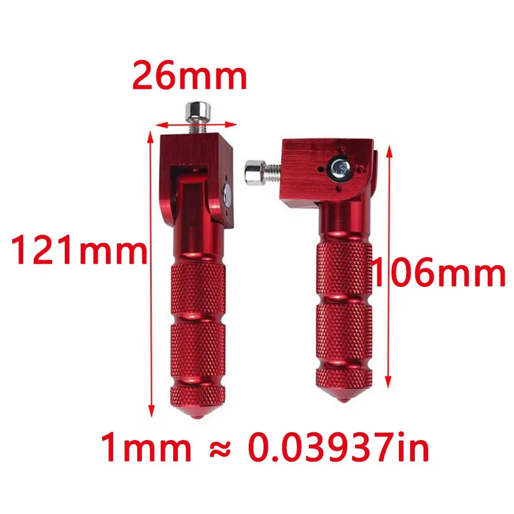 Pedali universali CNC con filettatura M8" 5/16IN Pedana poggiapiedi piegata per motocicli, biciclette, veicoli elettrici, ciclomotori, kart 3