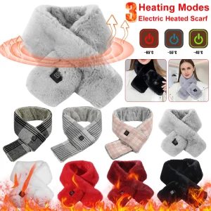 Riscaldamento elettrico sciarpa cuscinetti riscaldanti 3 ingranaggi riscaldamento USB riscaldatore peluche scialle termico esterno caldo collo Brace bavaglino caldo per donna uomo 1