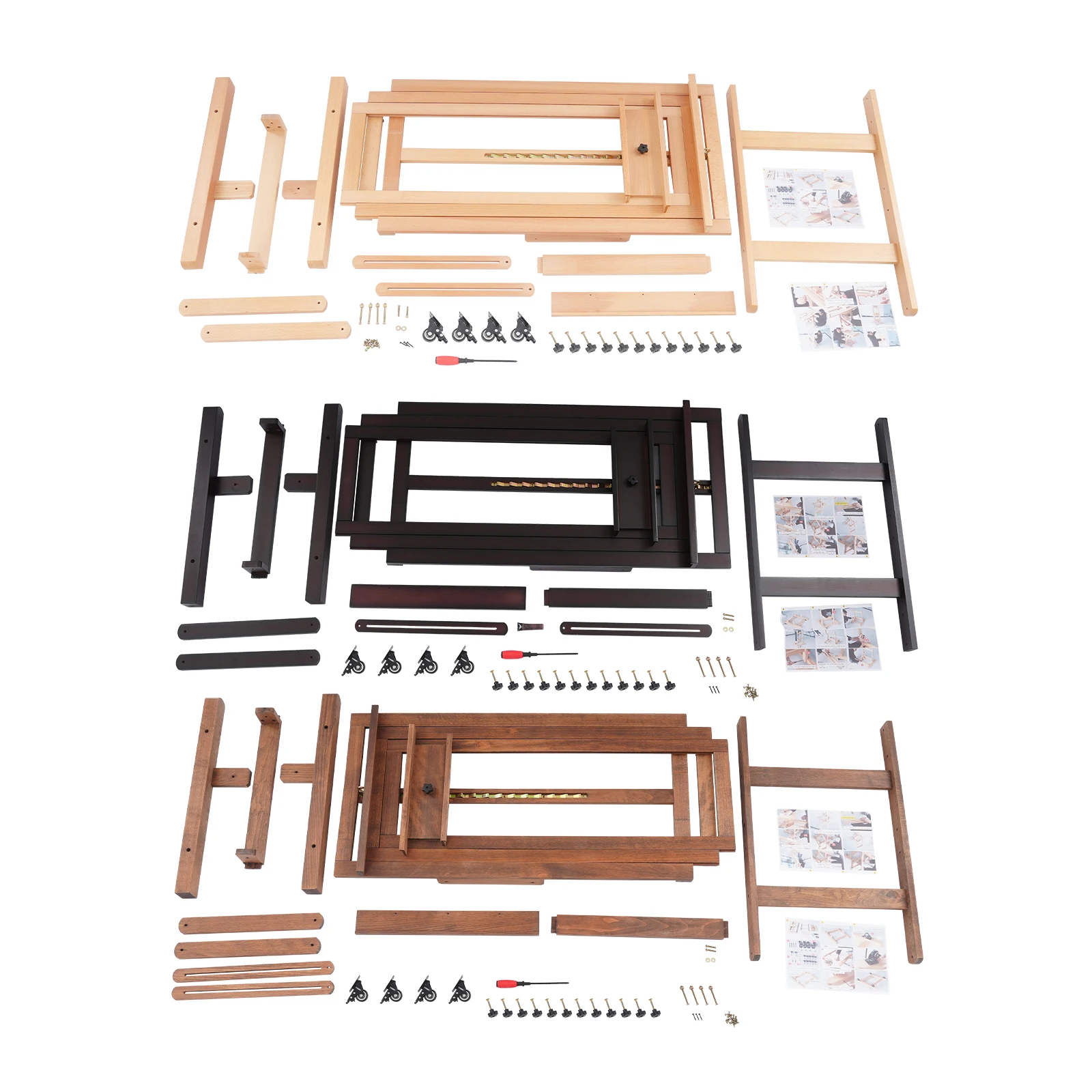 Cavalletto per artisti professionisti orizzontale verticale a doppio uso 60x65x140-300CM Angolo di altezza regolabile in legno massello per aula d'arte 5