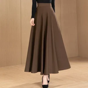 Gonna premaman casual alla moda Primavera Autunno Gonna longuette con design tascabile in puro colore Elegante fibra di poliestere stile mamma 1