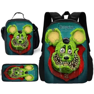 Zaino scolastico per bambini Rat Fink Choppers con borse per il pranzo, borse per matite, borse scolastiche per ragazzi e ragazze, miglior regalo 1