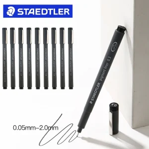 1 pz STAEDTLER 308 Fineliner Micron penna fodera nero impermeabile disegno schizzo pennarello pennarello scritte forniture d'arte per ufficio 1