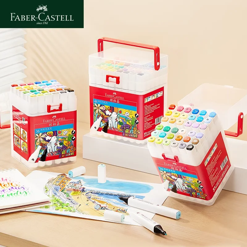 Faber-Castell pennarello oleoso a doppia estremità facile da colorare ceramica dipinta a mano impermeabile fai da te/Graffiti 36/48 colori in scatola 2