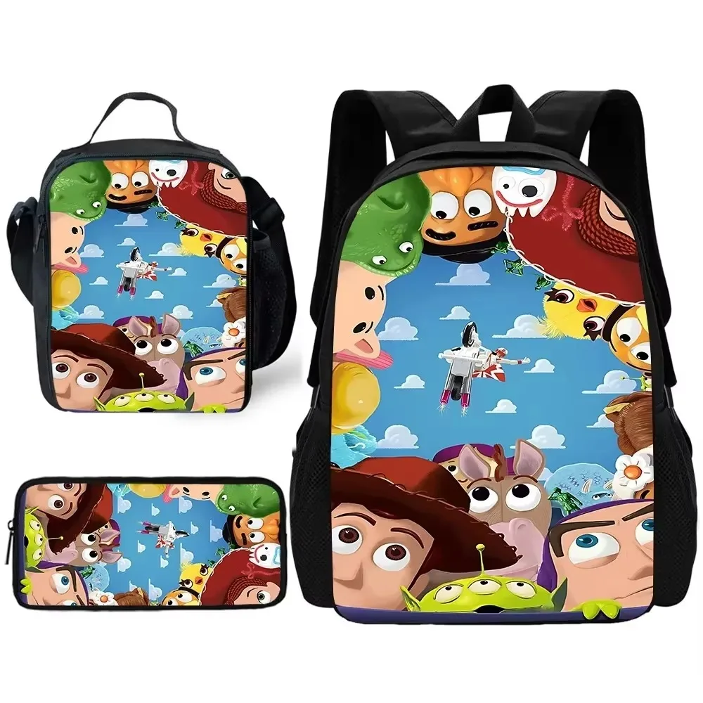 Zaino scolastico per storie di giocattoli per bambini con borse per il pranzo, borse per matite, borse per la scuola per ragazzi e ragazze, miglior regalo 1