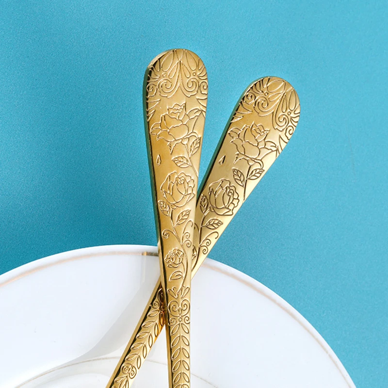 Set di stoviglie arcobaleno 5/16 pezzi di alta qualità di lusso stoviglie forchetta coltello cucchiaio posate Set di posate con scatola lavabile in lavastoviglie 4