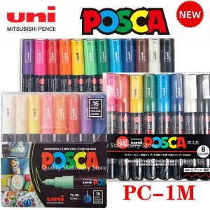 Nuovo Uni Posca Pennarelli Set PC-1M Penne per vernice opaca impermeabile Pennino super fine 0,7 mm Manga Graffiti Pen Rifornimenti d'arte di cancelleria 1