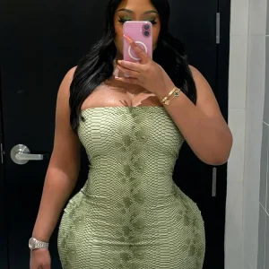 Yomesugar Donna Serpentine Stampa Mini Abito Sexy Avvolgente Petto Backless Skinny Abiti Coquette Midnight Club Abiti da festa 1