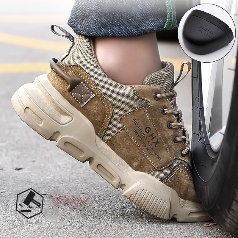 2025 Scarpe antinfortunistiche da lavoro Puntale in acciaio Anti-puntura Indistruttibili Stivali da uomo Sottopiede in Kevlar Anti-smash Scarpe da ginnastica da lavoro Scarpe protettive 4