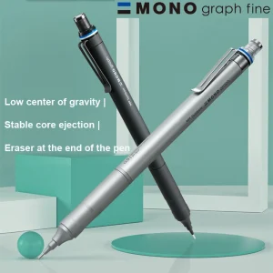 Tombow Matita meccanica Mono Graph Fine 0,3/0,5 mm Impugnatura comoda in metallo Cancelleria per scrittura giapponese per lavoro/schizzo/disegno dettagliato 1