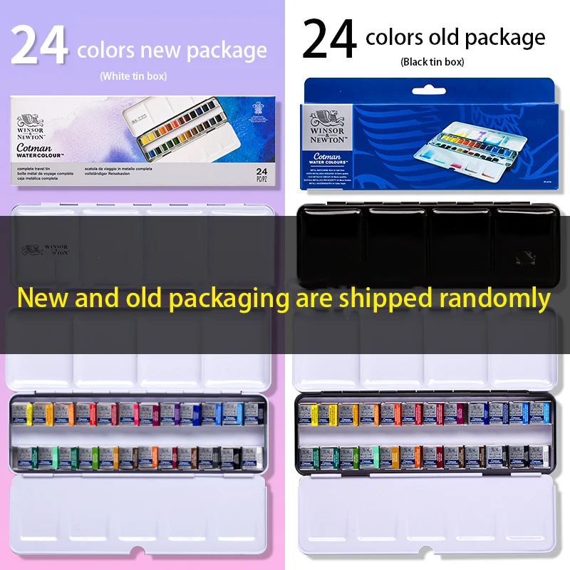Nuovo 1 scatola Winsor Newton Cotman Solid acquerello Paint 12/24 colori Iron Box Set Professional Artist Pigment Art supplies 3
