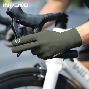 INPAKO Guanti Invernali da Uomo in Pile Termico Guanti da Ciclismo MTB Uomo Touchscreen Guanti da Bici da Strada di Montagna Antivento per Equitazione 1