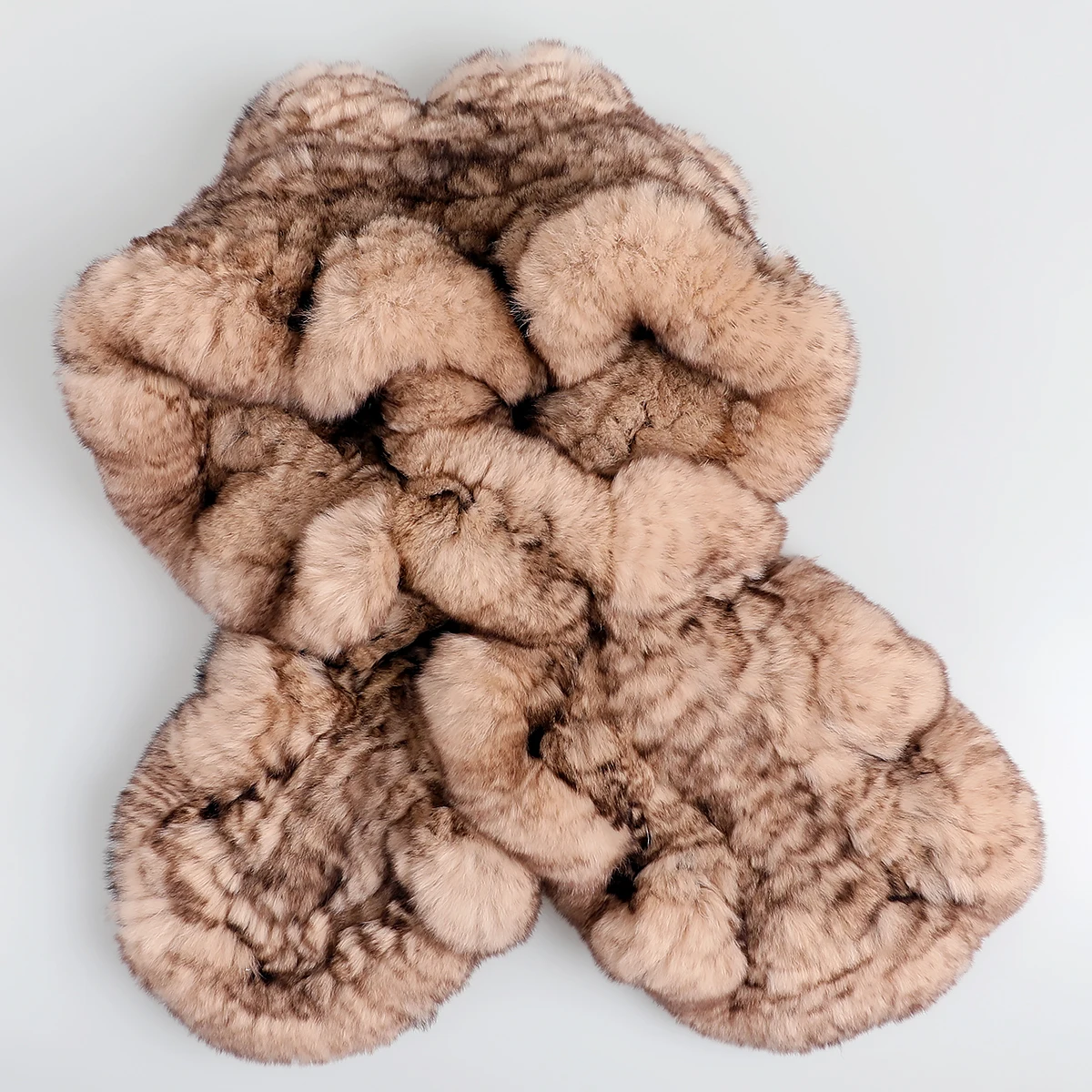 BOONJOVIA Sciarpe da donna in pelliccia di coniglio Rex per la stagione fredda, vera pelliccia, soffice sciarpa avvolge il design con volant 2