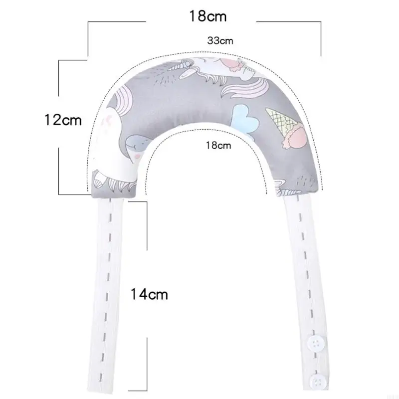 Cuscino cotone con copertura rimovibile Modello cartone animato Supporto per collo per baby cuscino 69He 6