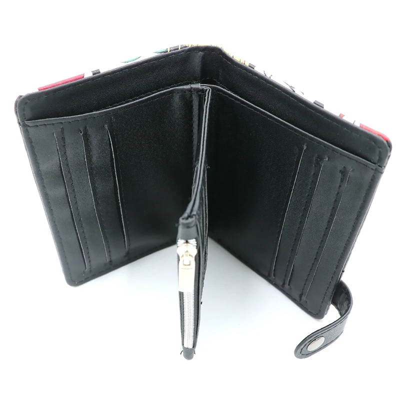 Death Note Anime Portafoglio corto in pelle PU nera Porta carte e portamonete per regalo per ragazzi e ragazze 3