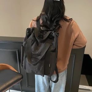 Zaino in tela da donna estivo 2025 - Borsa da viaggio alla moda con design patchwork, borsa a tracolla convertibile e borsa per pannolini a tracolla 1