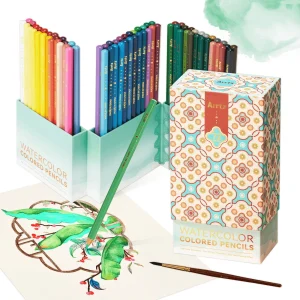 Set di matite colorate solubili in acqua Arrtx da 72 colori con pennello in nylon - Forniture artistiche di qualità premium per disegnare e schizzi 1