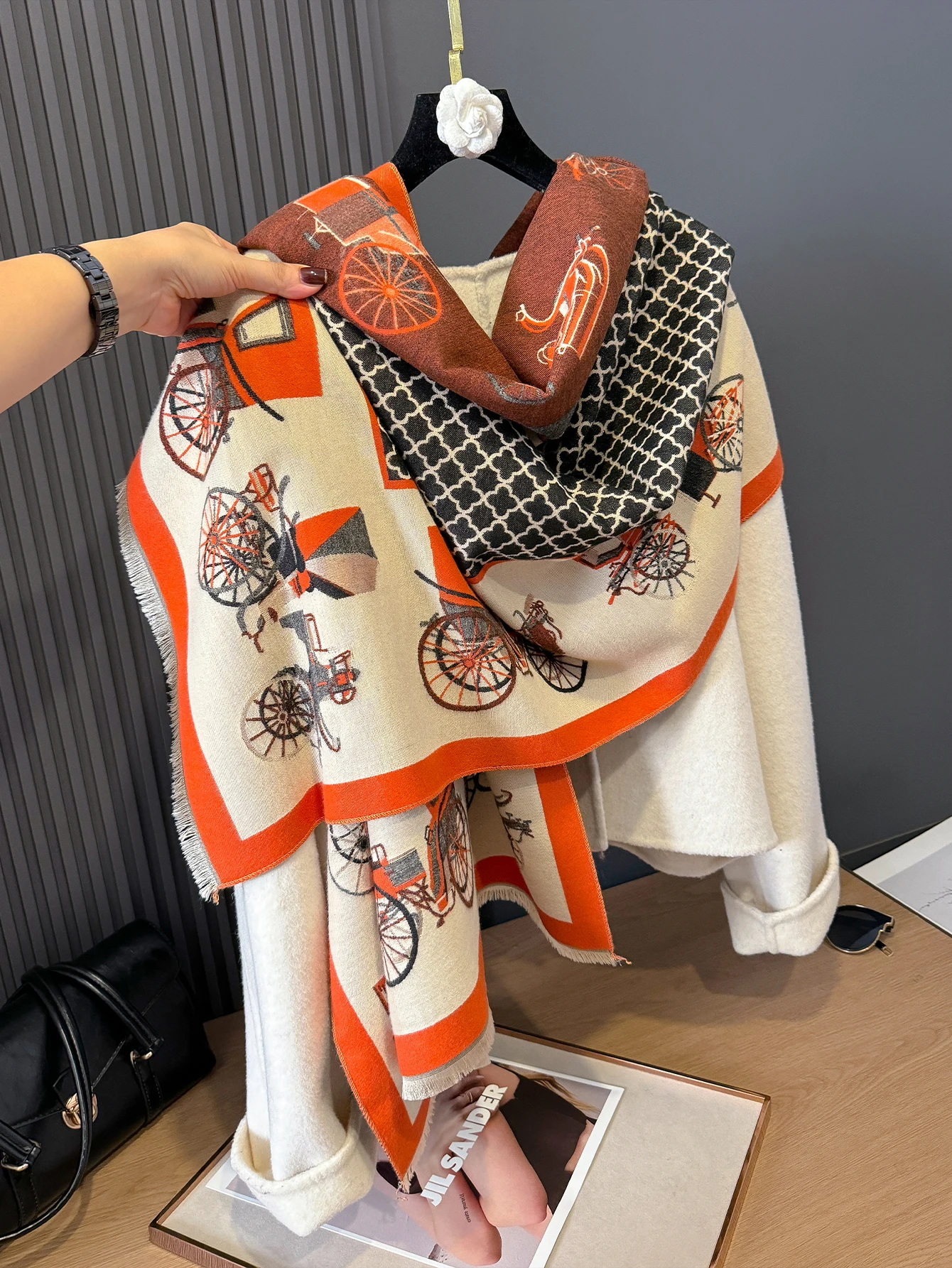 2024 Poncho Echarpe Pashmina Cashmere Scarf for Women Thick Warm Winter Blanket Brand Female Luxury Quality Shawl Wrap Bufanda 5